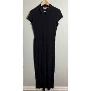 Vintage Ann Taylor Black Jumpsuit Rayon Spandex Short Sleeve Size 10 Women’s